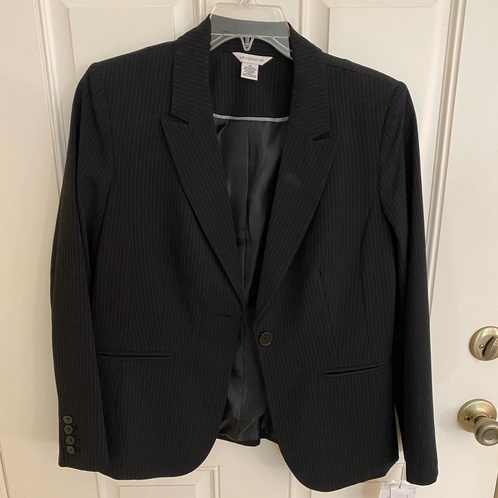 Liz Claiborne Pinstripe Blazer Size 10 Womens NWT